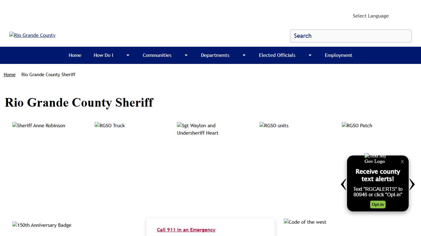 Rio Grande County Sheriff Rio Grande County